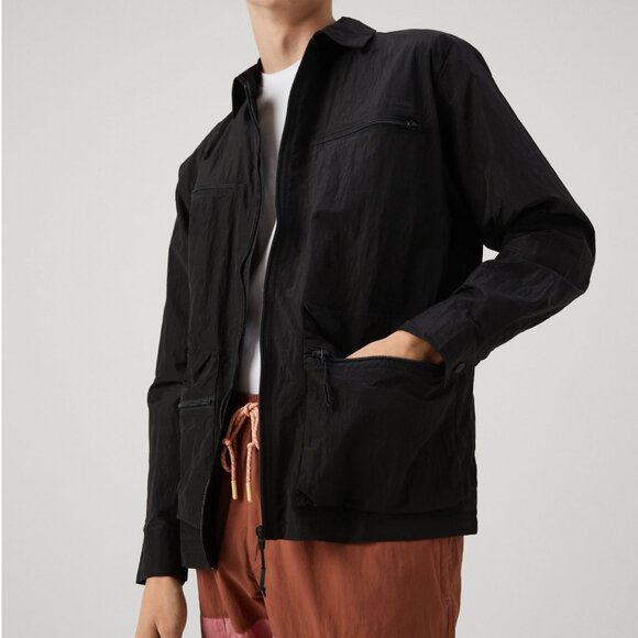 RAINS Kano Jacket Black Zip Utility Chore Coat Pockets Lightweight Windbreaker S - Picture 2 of 13